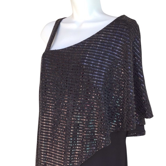 R & M Richards Black Knit One ShoulderJumpsuit - Picture 11 of 12